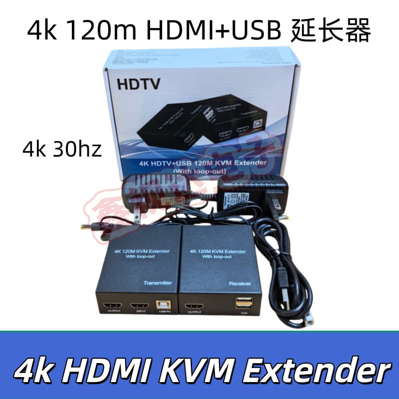4K 30Hz 120m KVM HDMI Extender over Ethernet with Local Loop-Out, HDMI to RJ45 Transmission, 4K