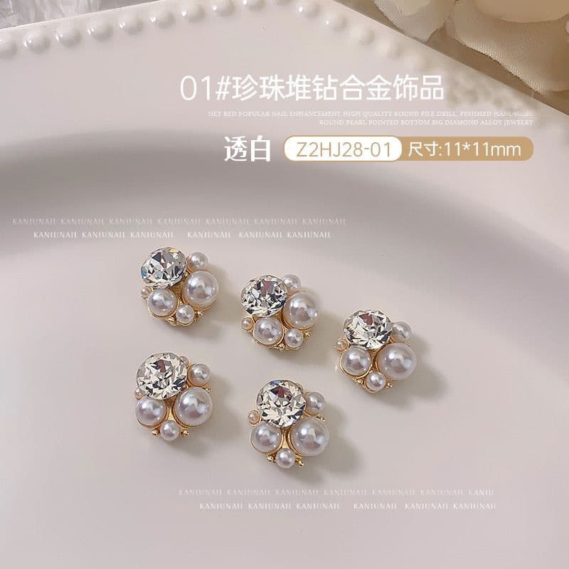 Trendy Rhinestone Nail Art Cluster Kit Irregular Heart Rectangle Heart Chunky Square Ultra Shiny Light Luxury Versatile Nail Art Accessories Crystal Rhinestones