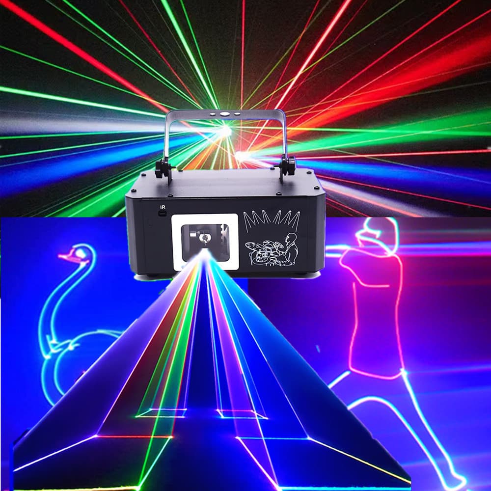 Full-Color 3D Animated Beam Laser Light KTV Strobe Projector Home Voice-Activated Disco Light Bar Atmosphere Light