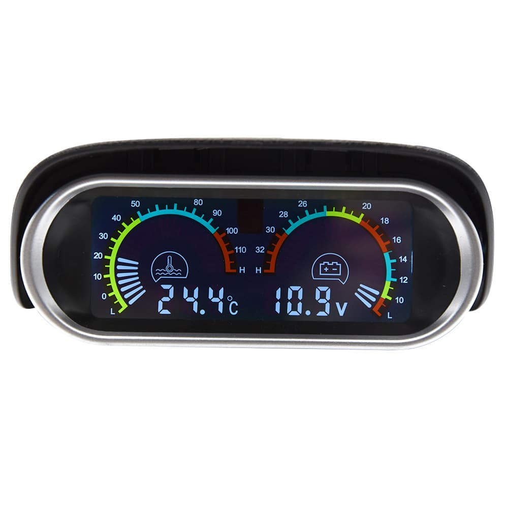 Horizontal LCD gauge combo for agricultural trucks, commercial vehicles, and car modification: pressure gauge, water temperature gauge, oil pressure gauge, voltage gauge