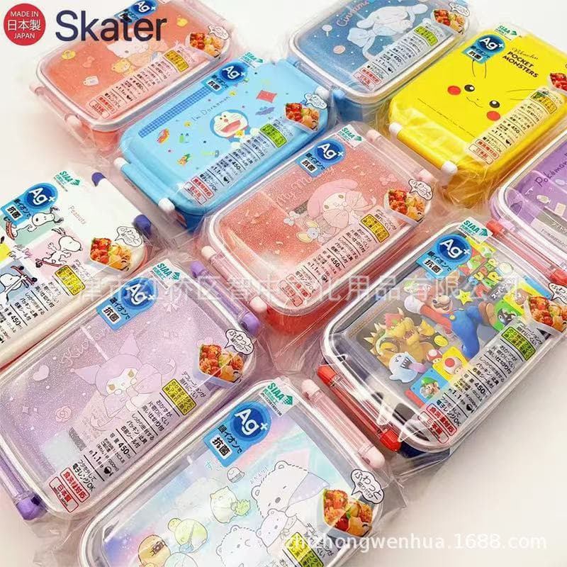Japan's Skater Sanrio Pokémon 450ml single-layer compartmented lunch box lunch box can be microwaved