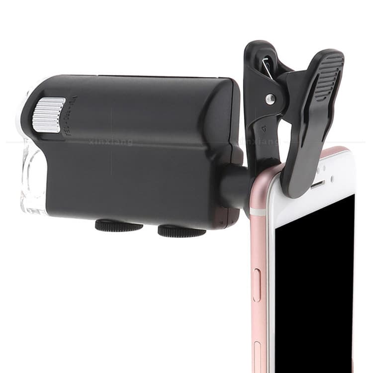 Mobile phone clip portable LED microscope with currency detection and identification jade jewelry 60x 100x zoom magnifying glass