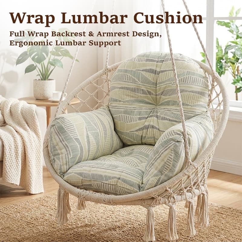 Cross-border Amazon Cotton Hanging Basket Cushion Indoor Outdoor Swing Chair Thick Double-Sided Usable Back Cushion Long Sitting Non-Collapse