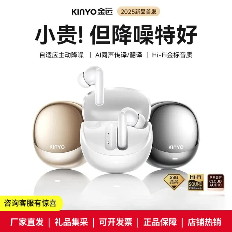 Jinyun N5AI Bluetooth Earphones Active Noise Cancelling Government Subsidy In-Ear 2025 New Wireless Translation Sports Running