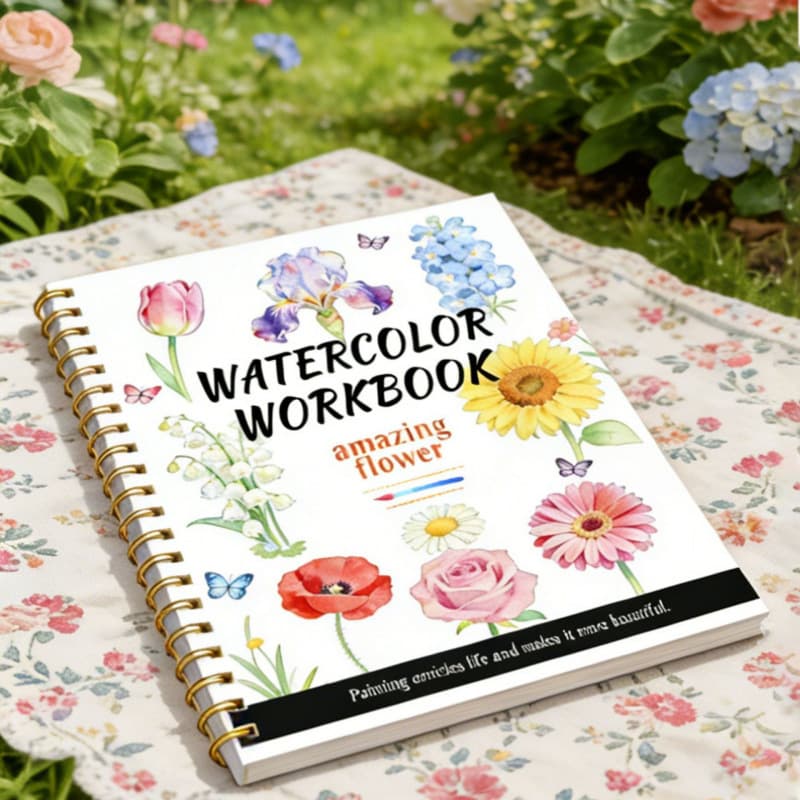 Cross-border Bestseller Watercolor Practice Book for Beginners, Watercolor Painting Coloring Book, Exquisite Floral, Full Cotton Coloring Pad
