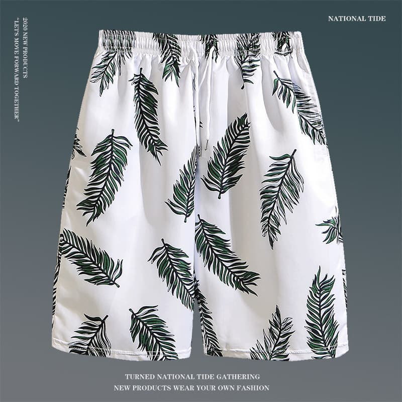 Summer Beach Vacation Floral Print Shorts for Men, Five-Point Loose Plus Size Hawaiian Shorts, Quick-Dry Casual Beach Pants