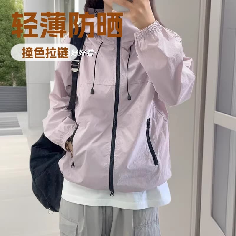 2026 New Style Lightweight Sun Protection Hooded Jacket for Women - Loose Fit Spring Summer Casual Outdoor Sports Jacket Trendy Brand