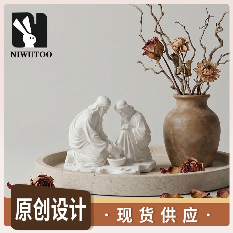 Amazon 3D printing Western double figure sculpture ornaments living room office desk decoration ornaments cross-border wholesale