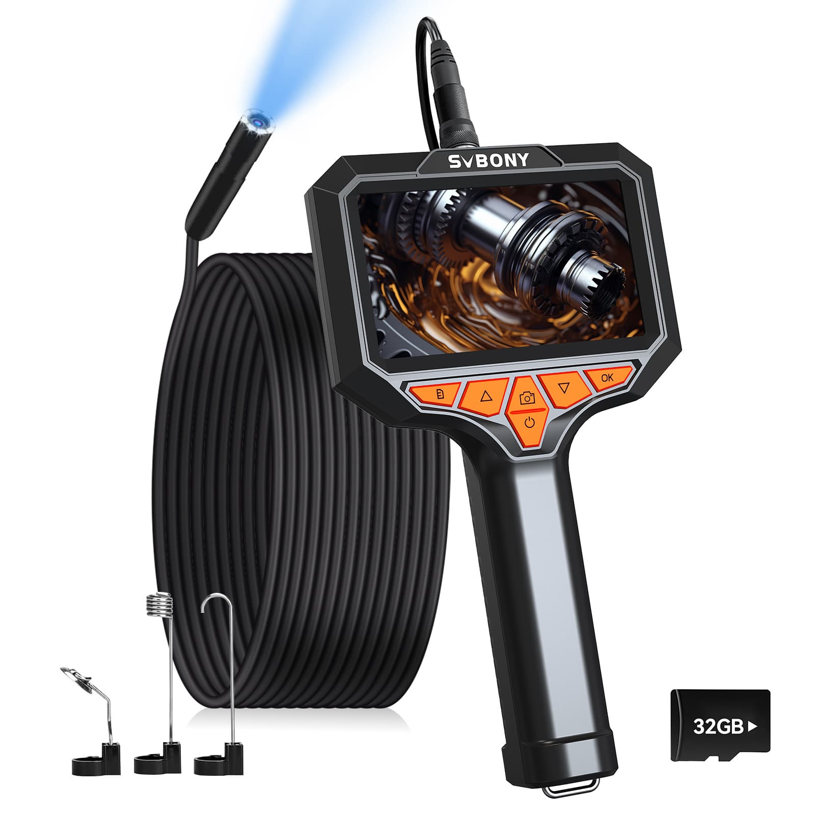 SVBONY Industrial Endoscope 200w Pixel HD 4.3 Inch IP67 Waterproof Probe Inspection Camera Photography