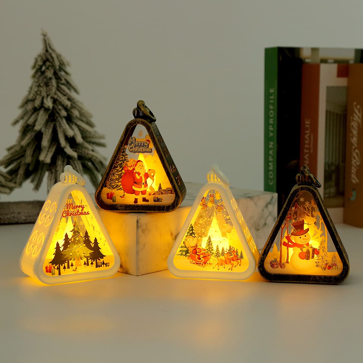 Christmas decorations retro night light luminous gift window table decoration props atmosphere style lamp