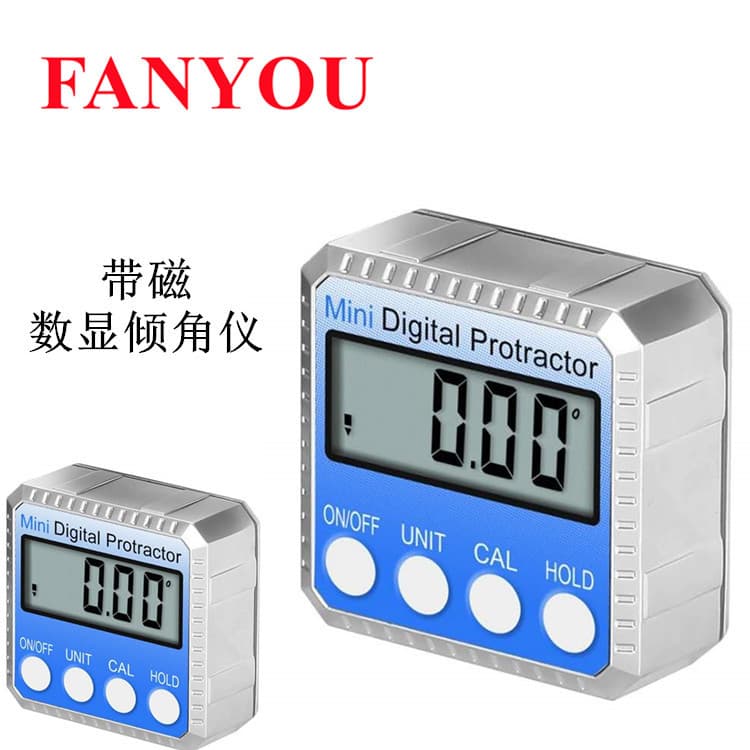 Fanyou Magnetic Digital Inclinometer Level Angle Gauge Angle Box Slope Meter Protractor Gray Key
