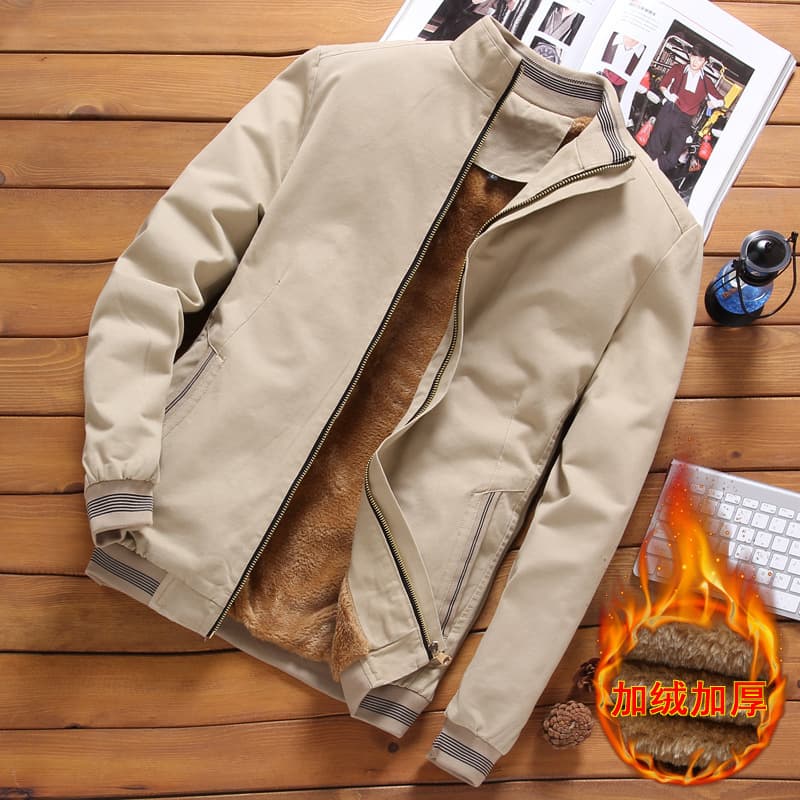 Factory Direct Winter Pure Cotton Men's Jacket Casual Loose Fit Coat Men Fleece-Lined Thickened Korean Style Men's Top