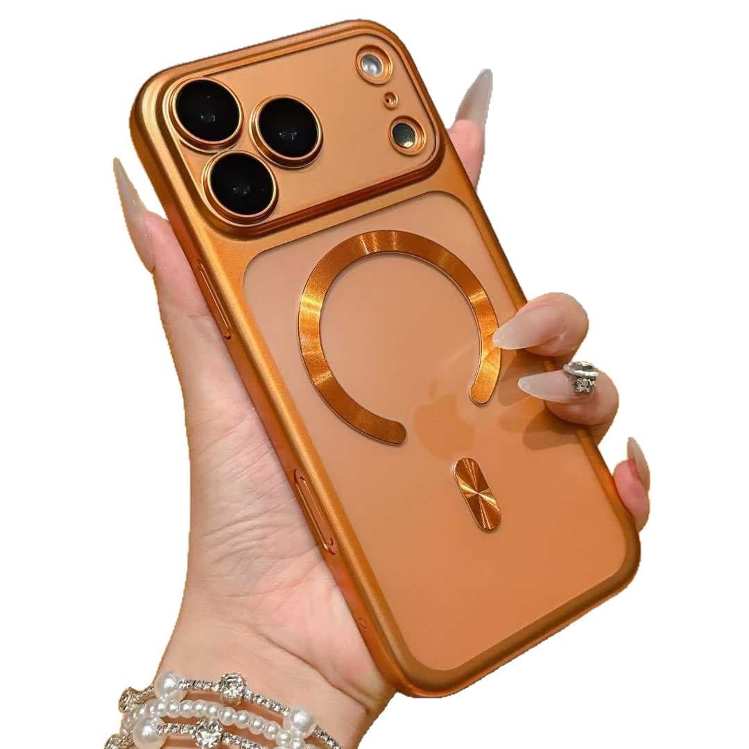 Compatible with iPhone 17 Pro Max Phone Case Electroplated Matte Apple 16 Full Coverage Lens Magnetic Protective Cover ip15