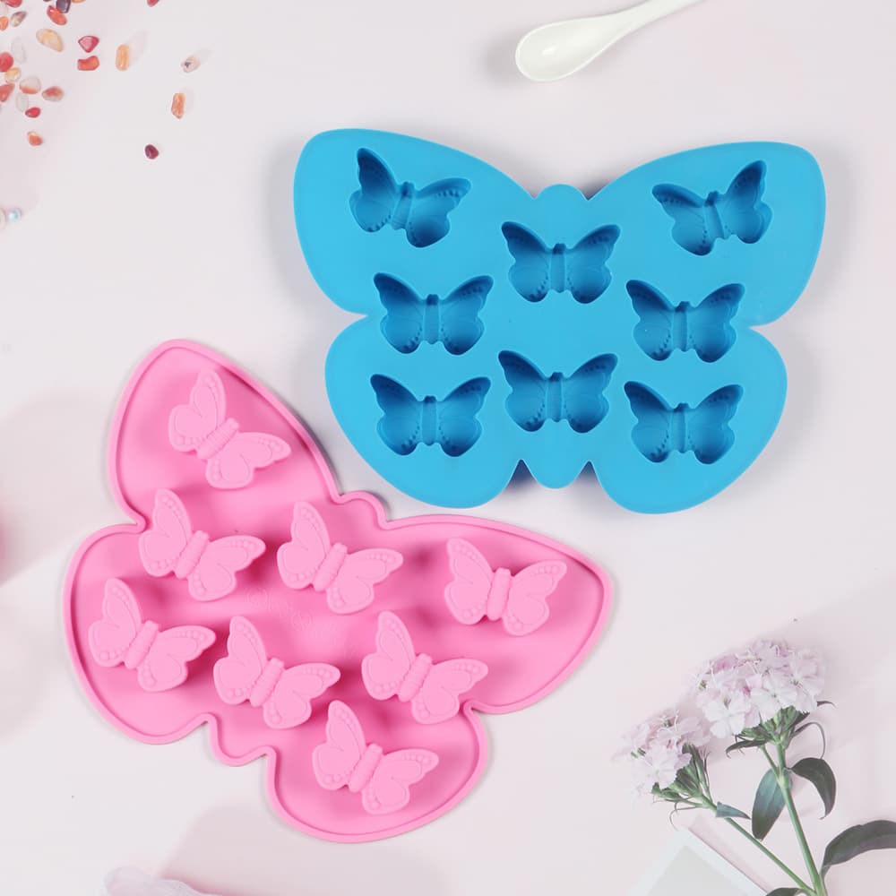 8-butterfly chocolate silicone mold DIY candy pudding cake baking mold 706