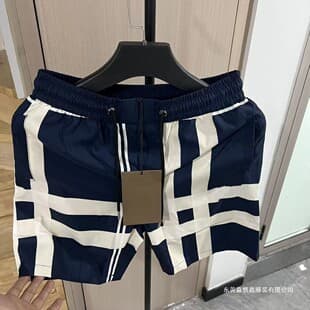 2026 Summer Classic Plaid Light Luxury Beach Shorts Casual Shorts Trendy Men's Sports Thin Five-Inch Shorts Size