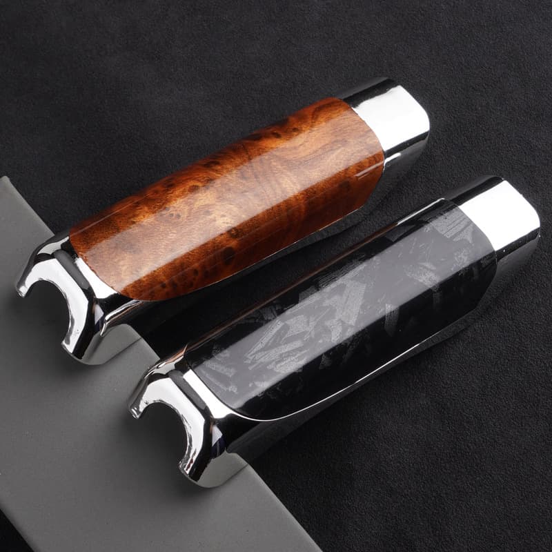 Cross-border popular car handbrake cover carbon fiber pattern handbrake cover handbrake decorative cover handbrake protective cover mahogany color bag