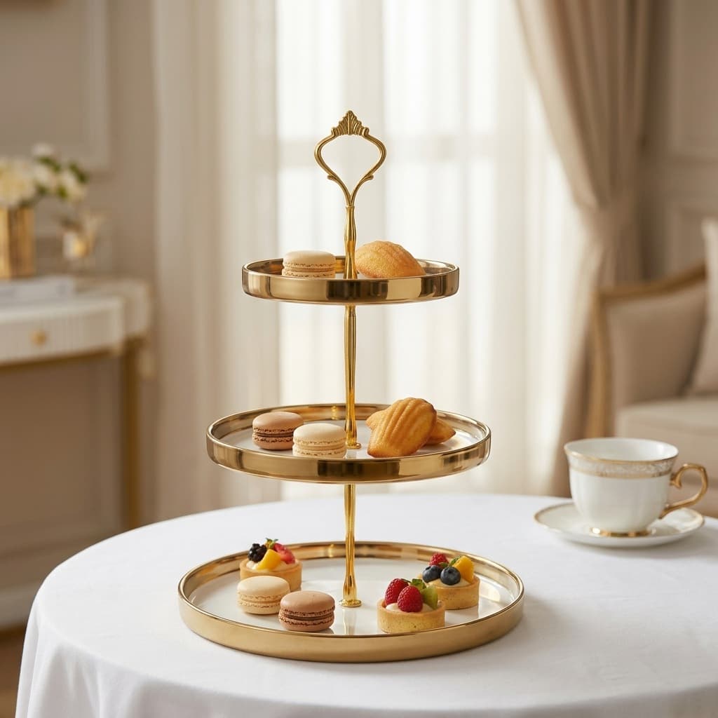 European Creative Three-Tier Fruit Cake Tray Afternoon Tea Dessert Candy Plate Living Room Multi-Layer Dessert Display Stand