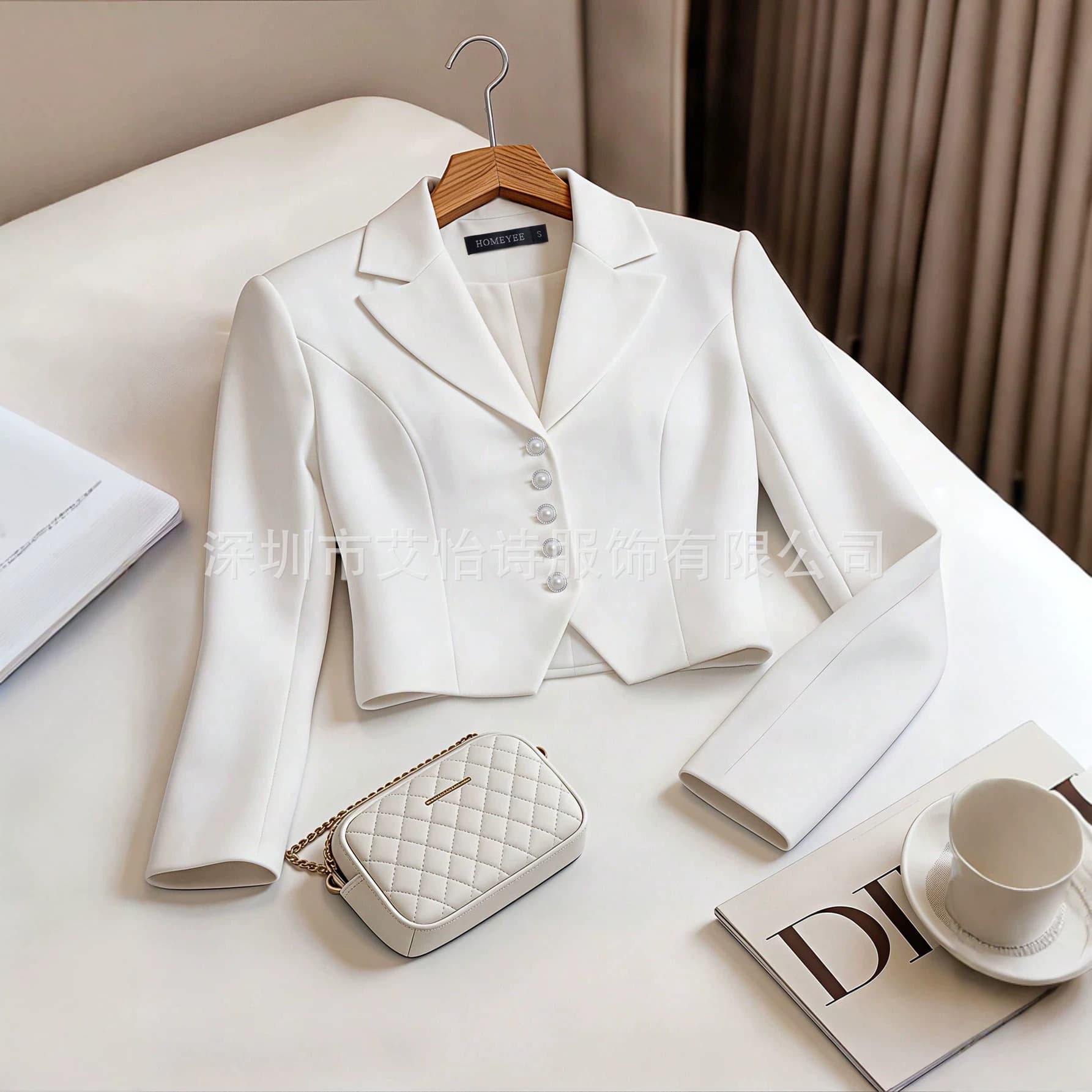 Women's Short Blazer 2026 Spring Autumn New Slim Fit Petite Dressy Jacket Versatile Top