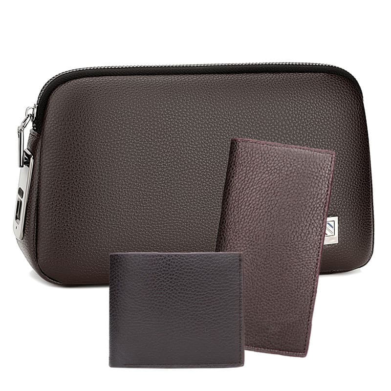 Smart fingerprint lock clutch bag, men's business high-end handbag storage bag, popular lychee leather password clutch bag