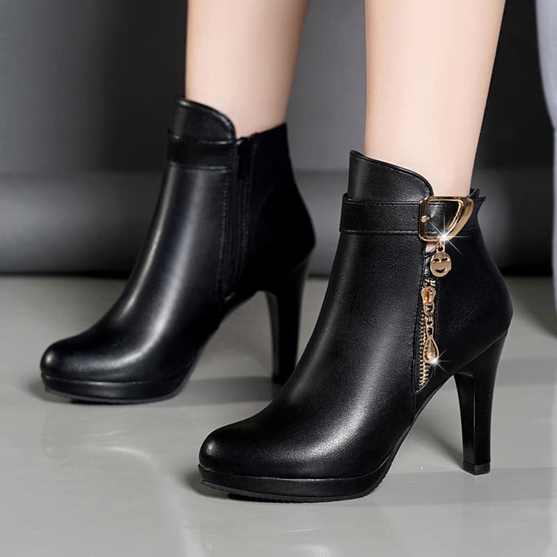 Cross-border Martin Boots New Autumn Winter Short Boots Women Thin Heel High Heel Fashion Boots Women Foreign Trade Large Size Women Boots Wholesale