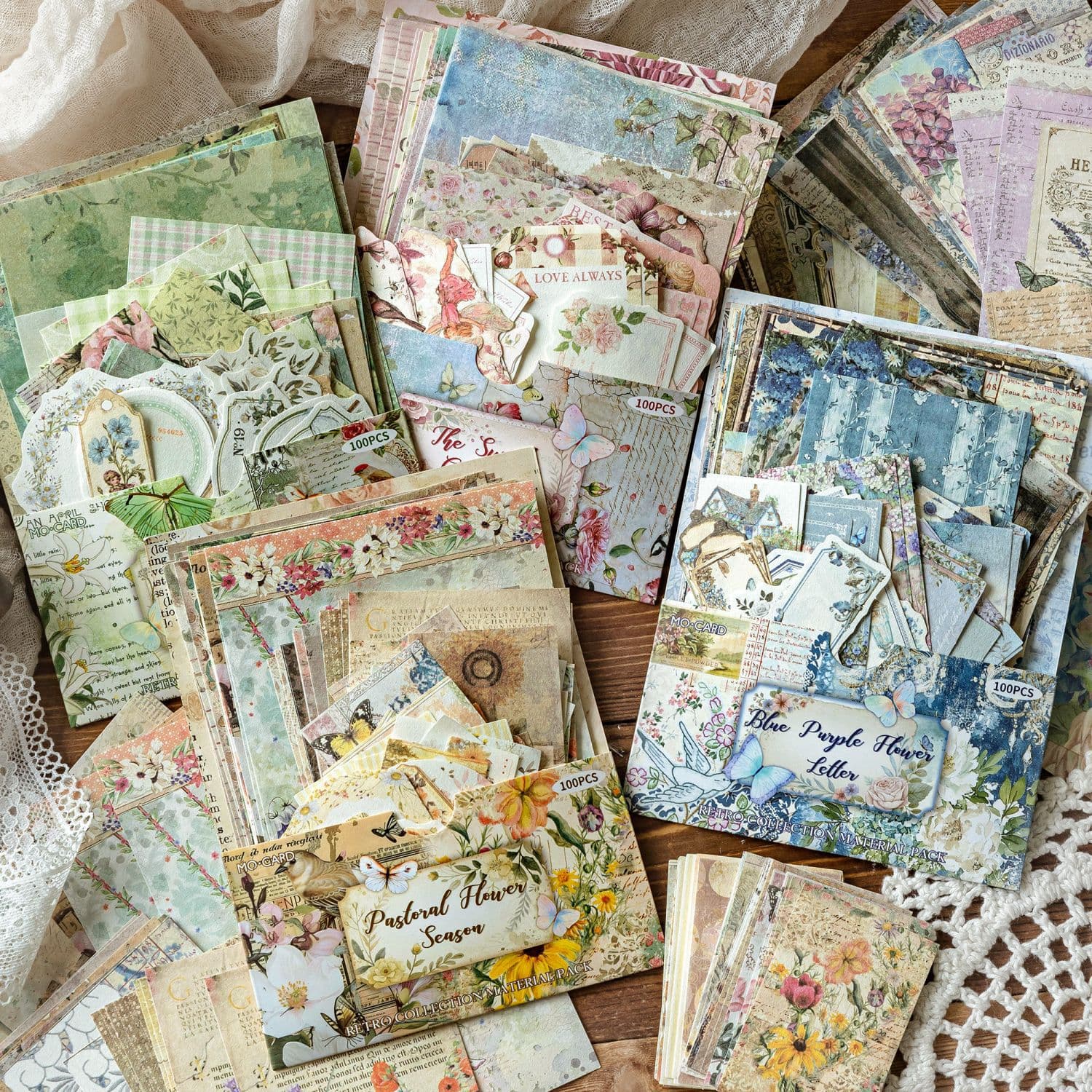 Momo large collection material package pastoral post office light retro non-sticky note material handbag pain bag diy decoration