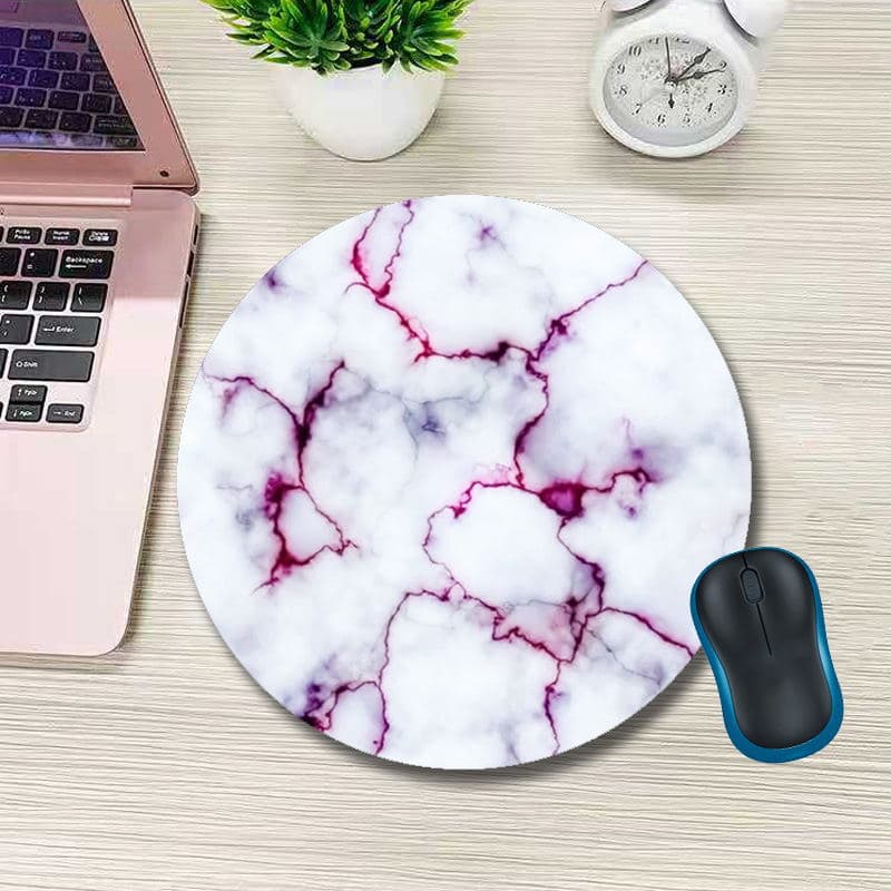 Marble Pattern Small Round Mouse Pad Notebook Desktop Non-Slip Pad Advertising with LOGO Mouse Pad Wholesale