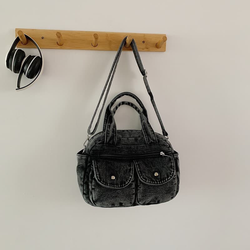 European and American retro washed denim shoulder bag handbag large capacity simple commuter niche design crossbody bag for women