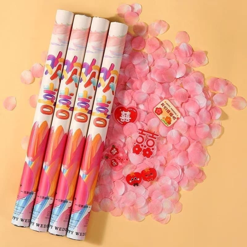 New Colorful Painted Wedding Handheld Confetti Cannon, Dopamine Celebration Cannon, Wedding Spray Flower Tube, Photo Prop