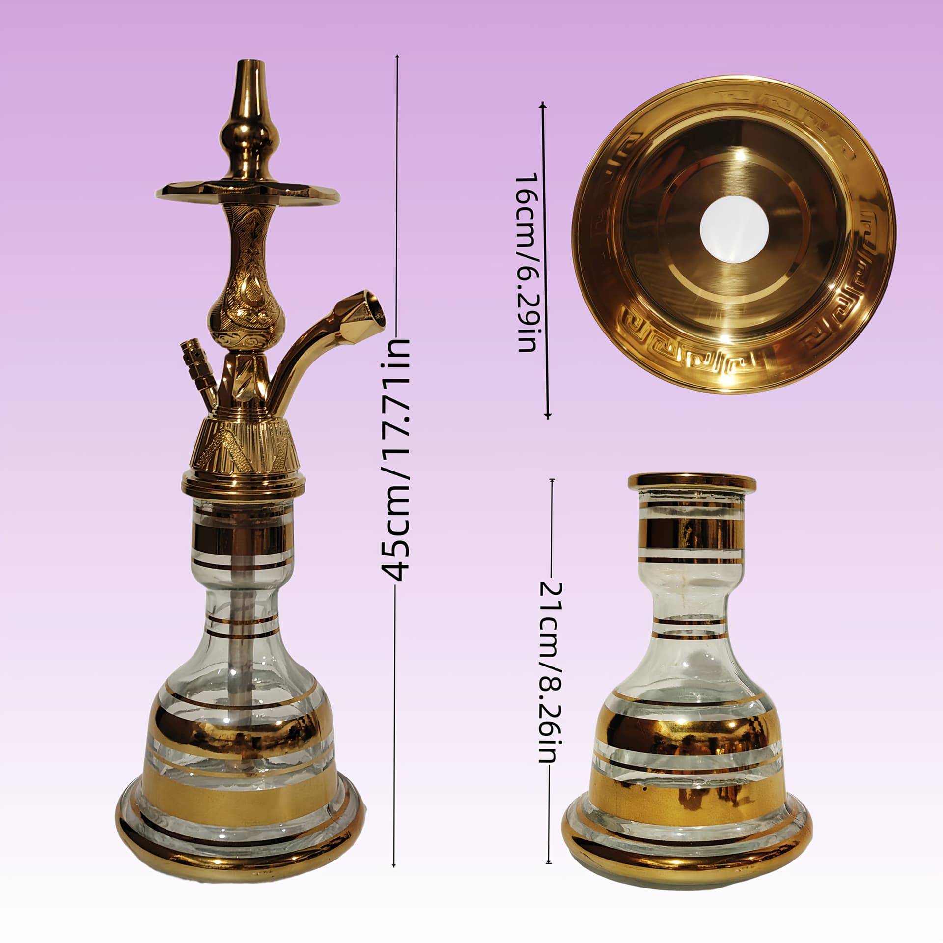 Cross-border Product Supply Arabic Hookah Set Egyptian Style with Case Shisha Single Pipe Hookah