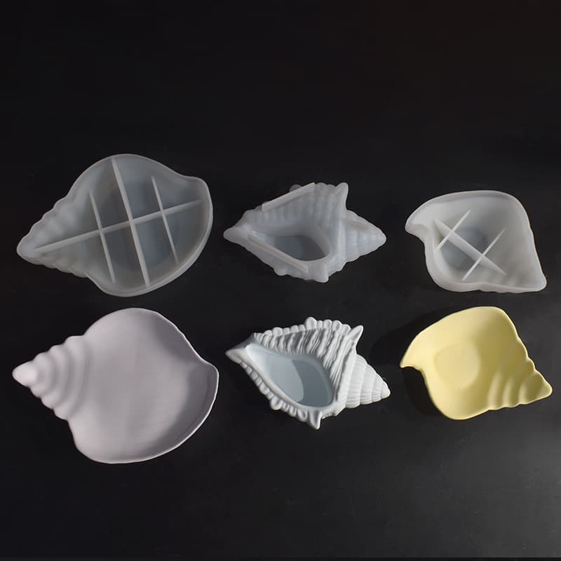 Gypsum cement DIY conch storage box mold three-dimensional conch candle cup conch tray saucer silicone mold