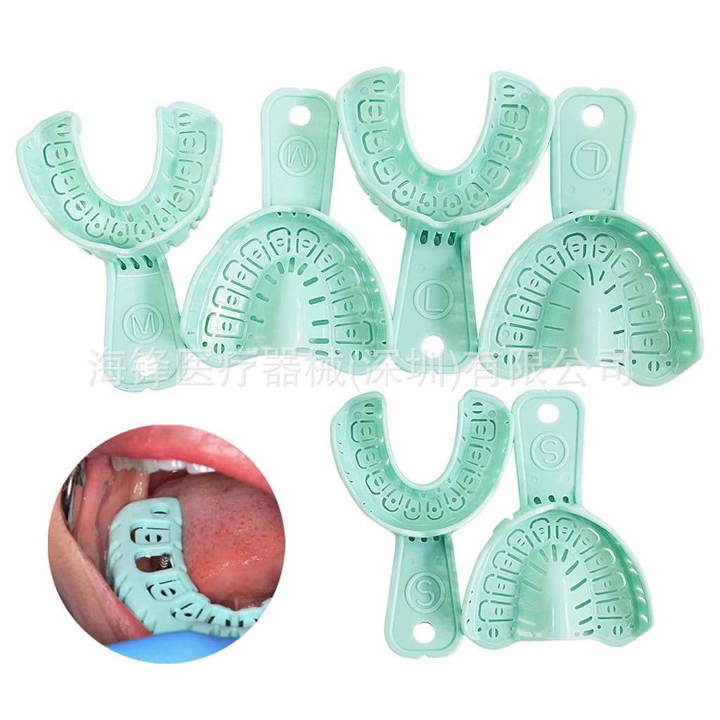 Dental Material Implant Tray Disposable Impression Tray Plastic Dental Tray Large Medium Small 6pcs/Set