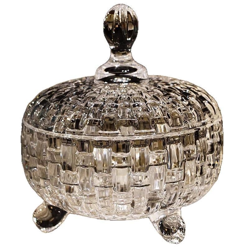 [30 Days 2855 Pieces] Girly Transparent Crystal Glass Storage Jar with Lid, Candy Container, Dry Fruit