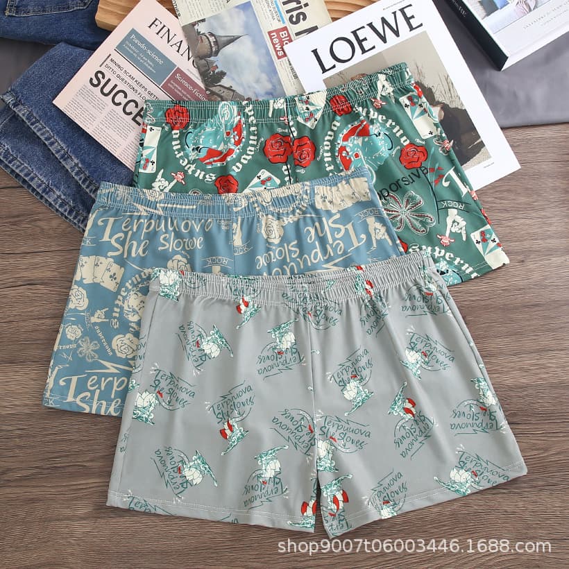 New Hot Style Retro Men's Boxer Briefs, Four Seasons Flat Front Youth Loose Fit Large Size Shorts, Personality Boxer Shorts