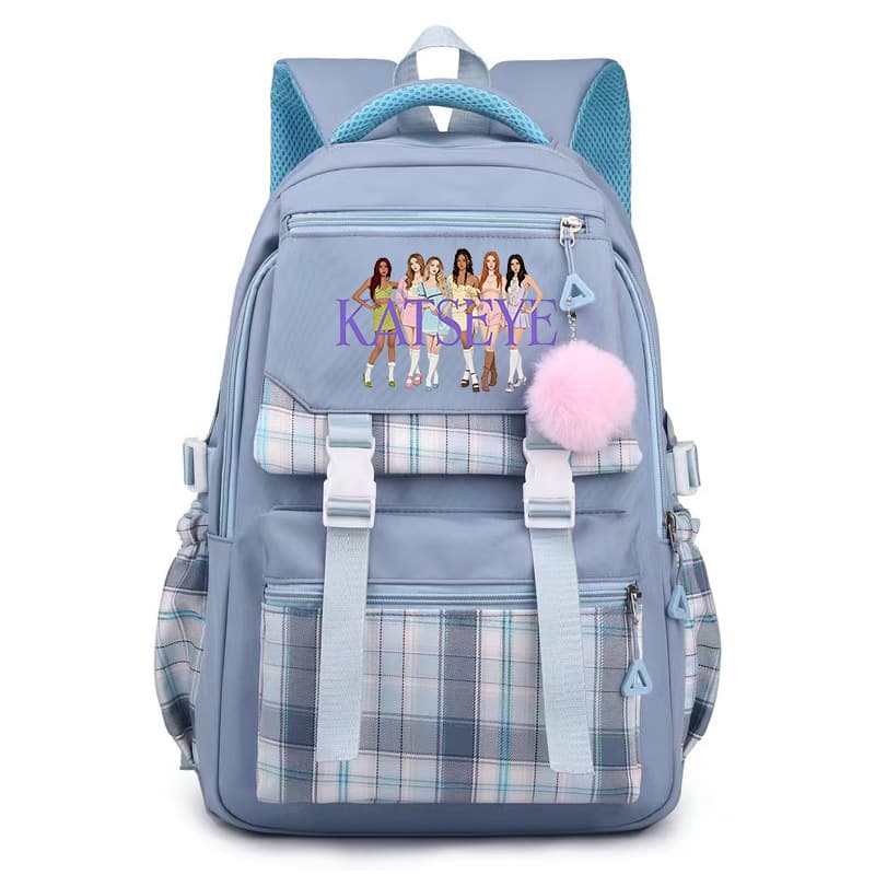 Cross-border Korean kpop backpack Katseye teen student schoolbag fan style large capacity backpack for men