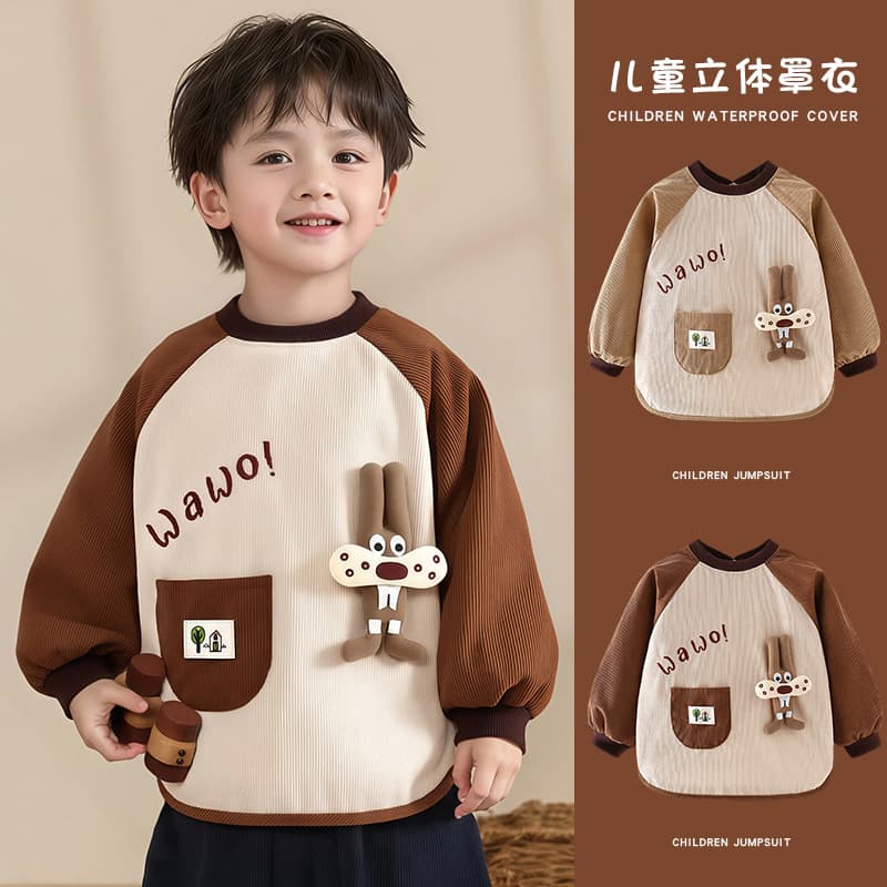 New Baby Eating Bib Toddler Autumn Winter Waterproof Anti-Dirty Smock Infant Apron Baby Outerwear Protective Clothing