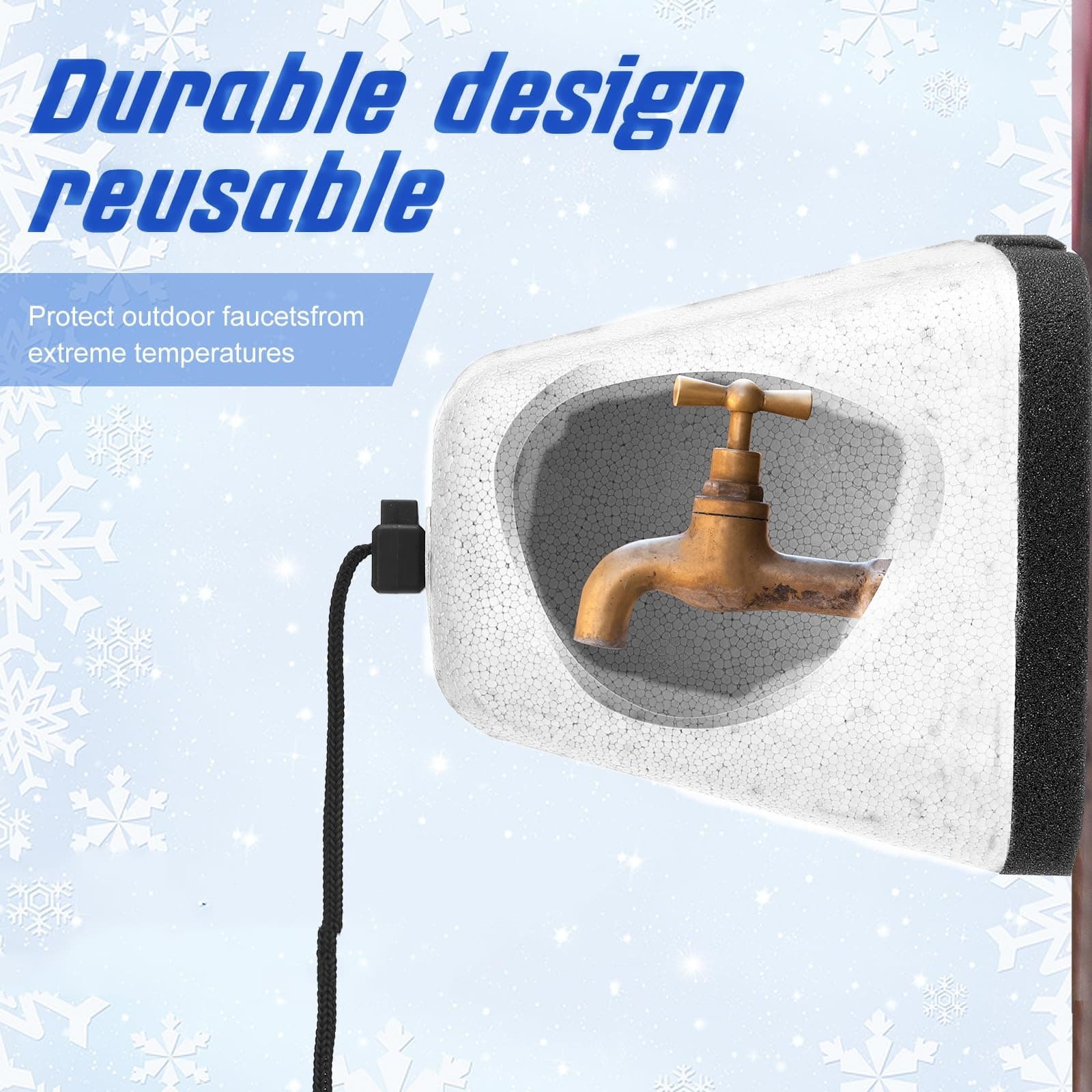Amazon Outdoor Winter Foam Faucet Anti-Freeze Protection Cover, Anti-Icing Insulation Maintenance Pipe Protection Sleeve, Warmth