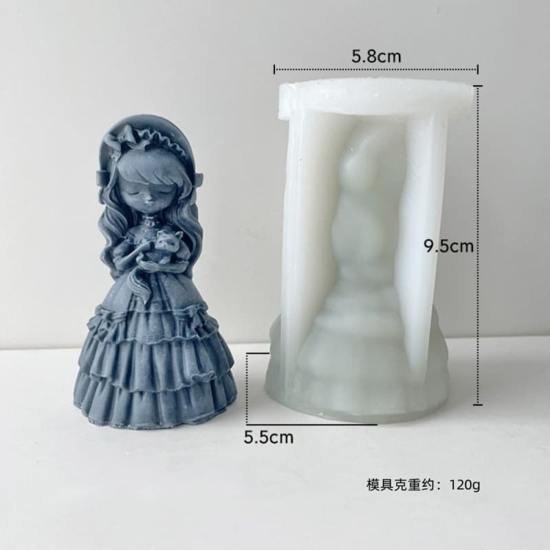 Sweetheart DIY Plaster Doll Silicone Mold Betty Princess Girl 3D Figurine Plaster Mold Aromatherapy Candle Mold