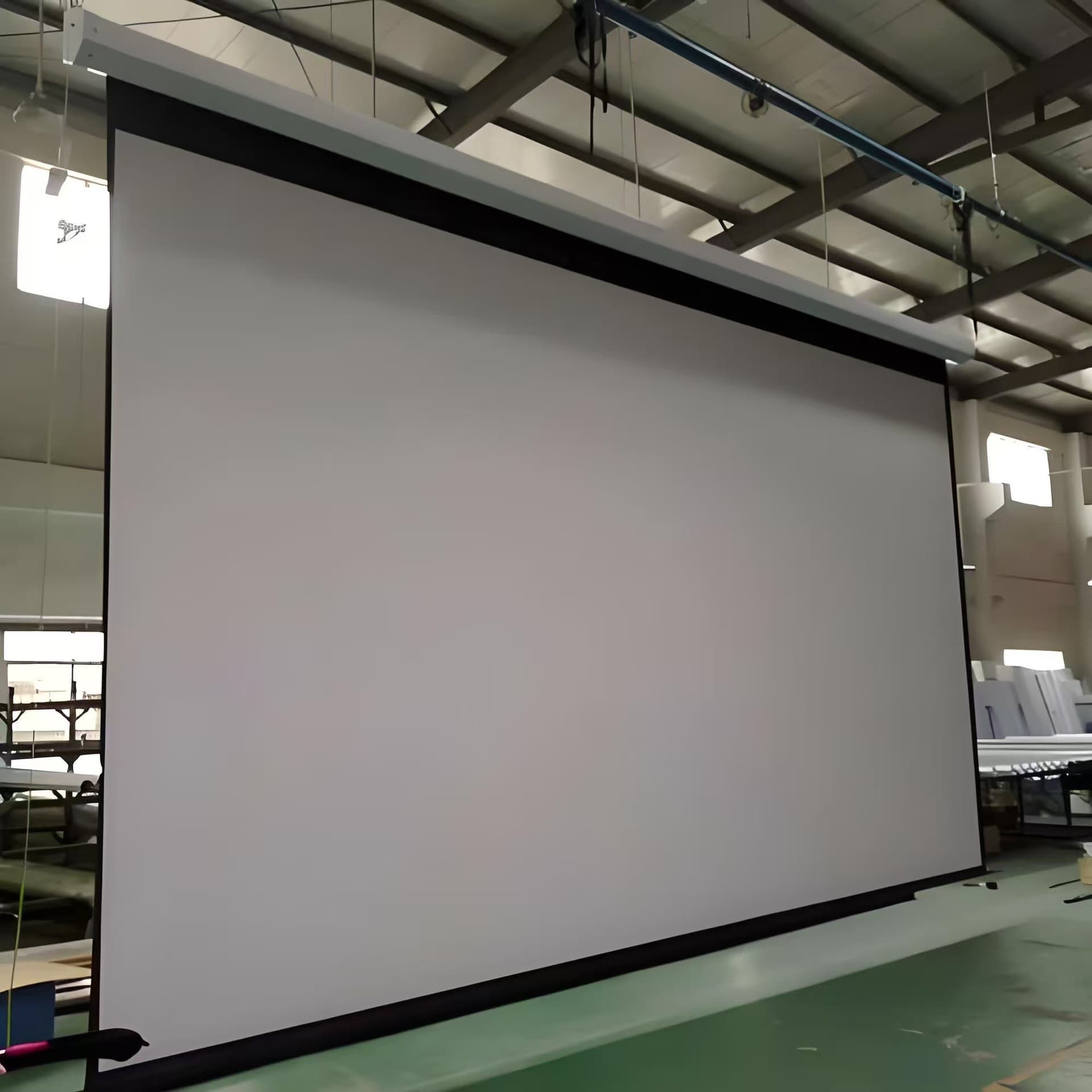 Drop Shipping 300-inch 4:3 Electric Remote Control White Fiberglass Projection Screen Large Electric Screen HD Projector Screen