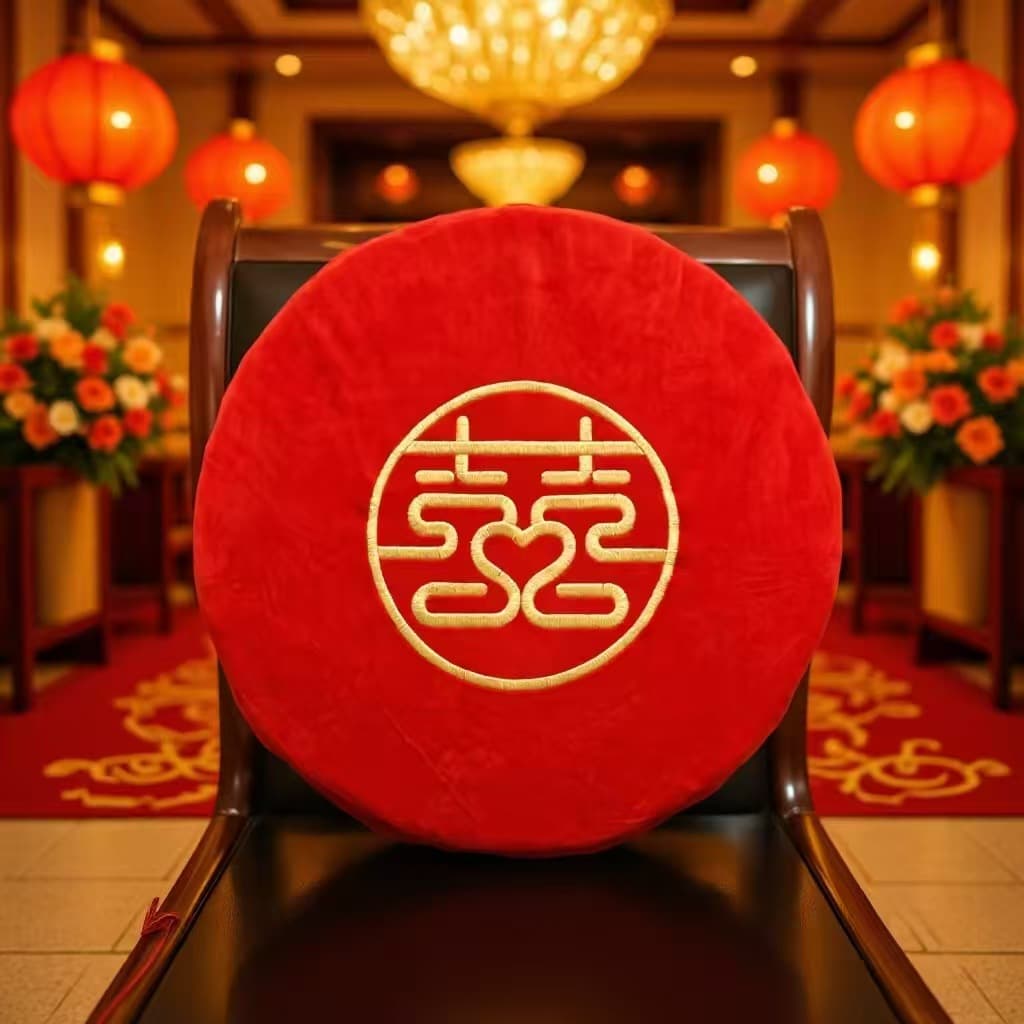 In Stock Wedding Double Happiness Pillow, Wedding Celebration Red Sofa Cushion, Double Happiness Pillow Cover, Living Room Wedding Bed Pillow