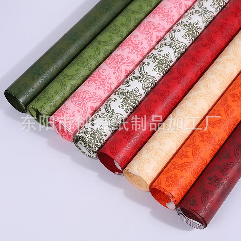 High-end gift wrapping paper from source factory, book cover paper, New Year gift paper, vintage paper, embossed flower wrapping paper