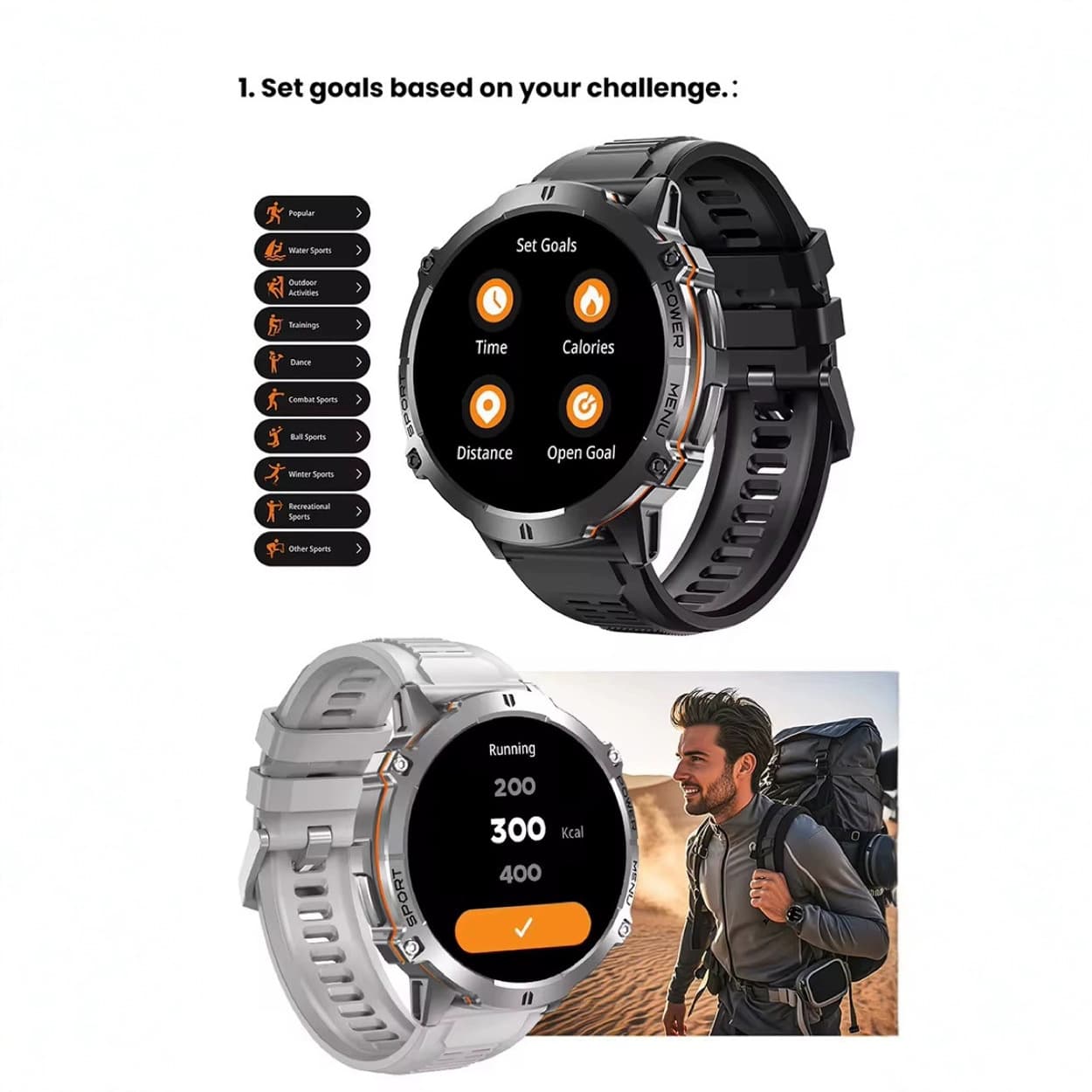 X3 Smart Watch AMOLED Screen Bluetooth Calling Health Monitoring Compass Multi-Sport Modes
