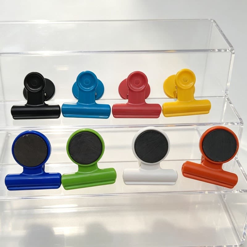 New Cross-Border Magnetic Clip Fridge Magnet Note Clip Multi-Color Options Metal Fridge Kitchen Message Clip