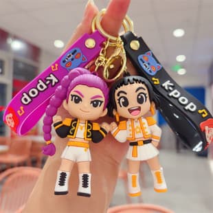 Cross-border Demon Hunter Girl Group Keychain Plush Doll Pendant Kpop Idol Figure Toy for Claw Machine Prize Wholesale