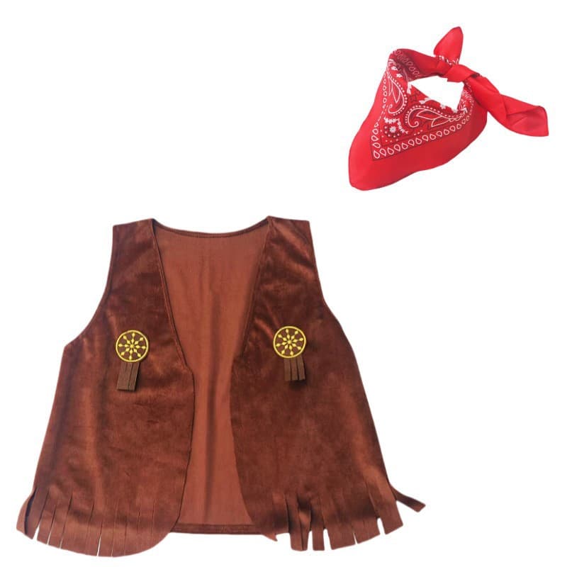 Western Cowboy Costume Kids Holiday Outfit Role Play Costume Set Boys Heavy Baby Performance Costume 4-Piece Set