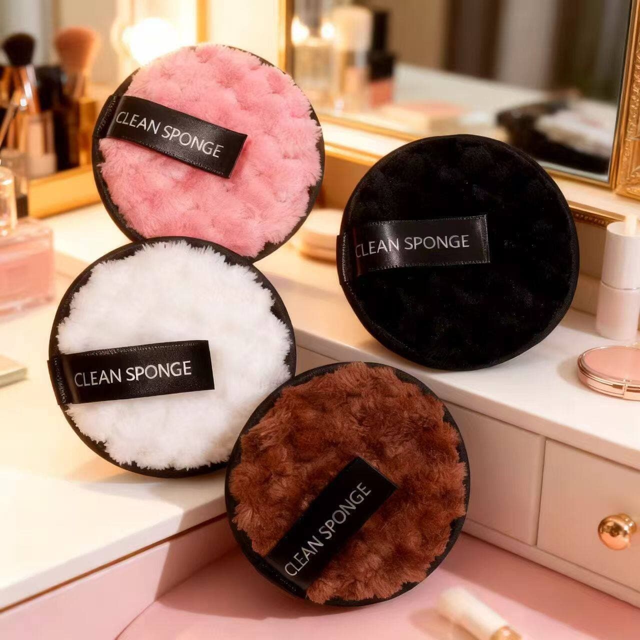 Lazy person's makeup remover round facial cleansing sponge with strong cleaning power, soft and skin-friendly cleansing sponge, thickened and enlarged sponge makeup remover cotton pad