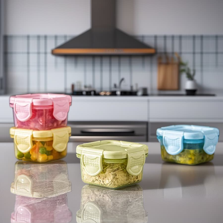 Food-Grade Steamable Mini Baby Fresh-Keeping Sealed Container, Baby Food Box, Jam Storage Box, Snack Moisture-Proof Jar