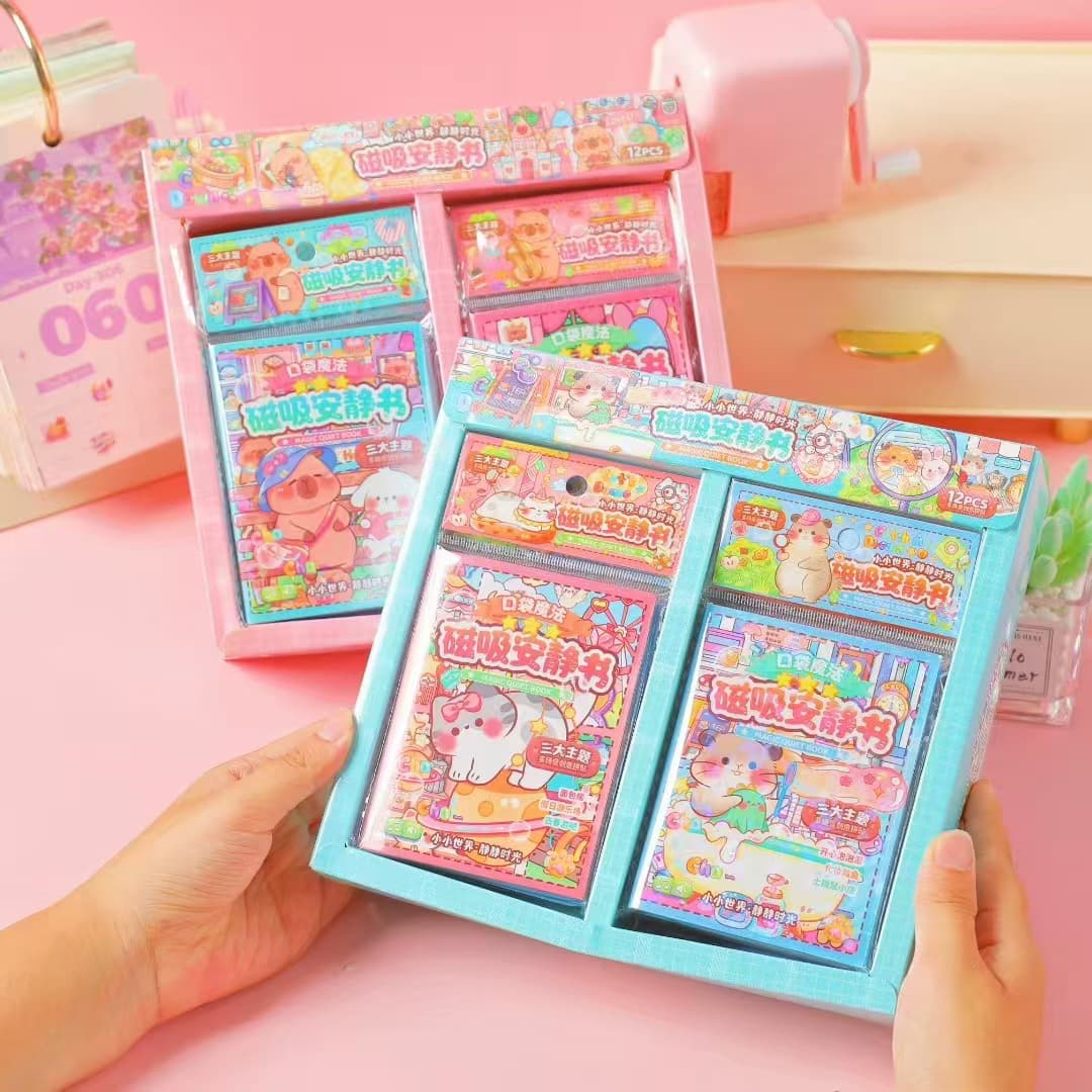 New Mini Magnetic Sticker Book for Kids, DIY Craft for Girls, Elementary School Students, Pocket Magnetic Quiet Book