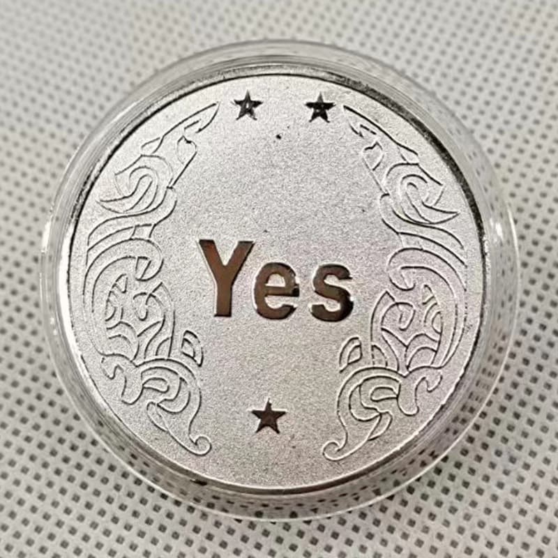 Ancient Bronze Vintage Lucky Coin 3D Relief Coin YES or NO Decision Coin Commemorative Medal Skull Lucky Coin