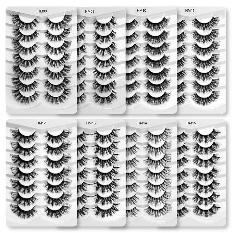 New Arrival In Stock Fast Shipping 3D Faux Mink Lashes Multi-Pair 7 Pairs Messy Spiky Faux Mink Lashes