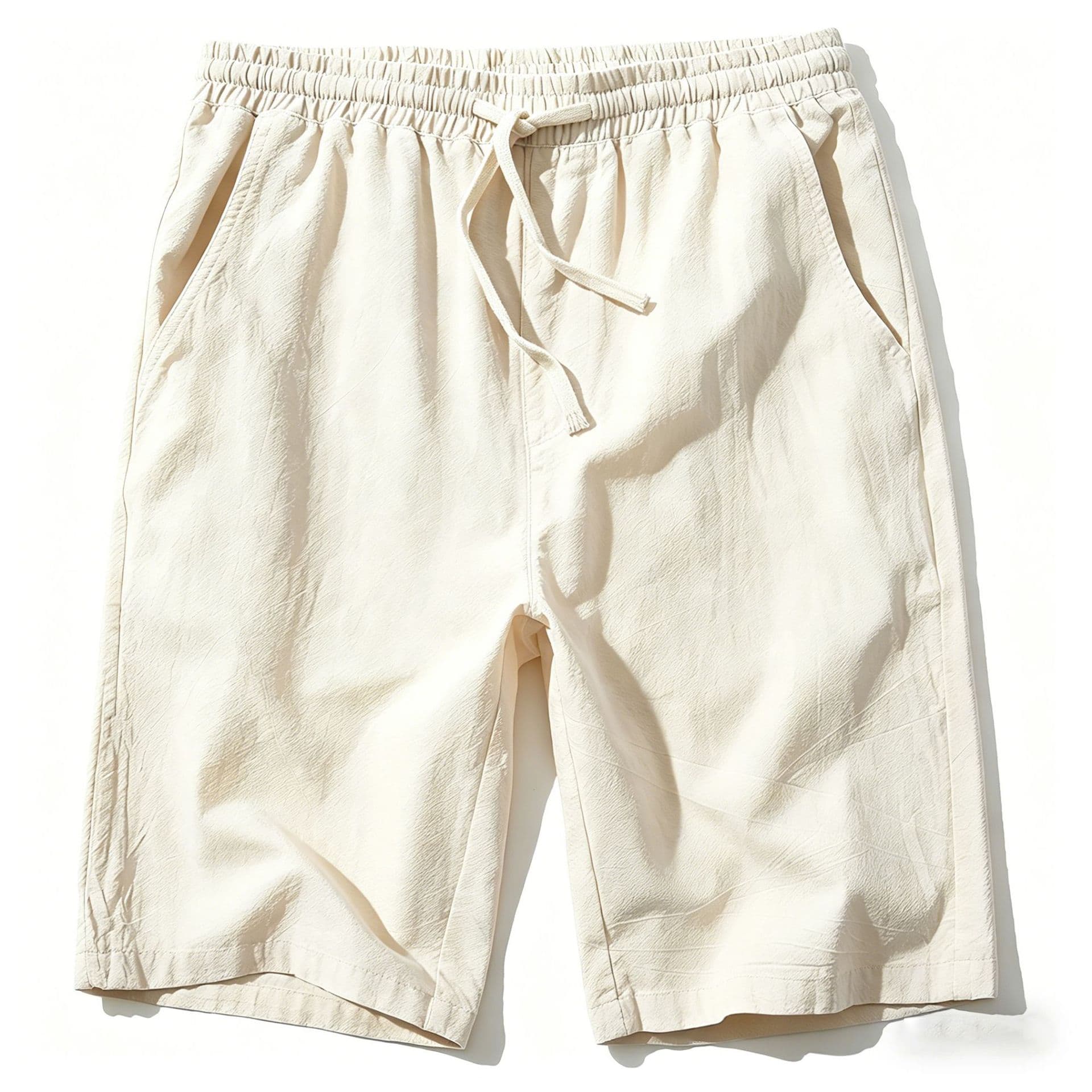 Cross-border Men's Premium Linen Shorts Summer Cotton-Linen Knee-Length Casual Loose Linen Shorts